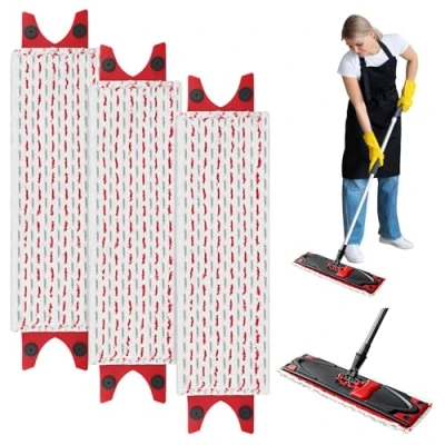 Afbeelding van 3 stuks voor Vileda Revolution dweilmop vervangingsset, vervangingsdoek Ultramat XL, microvezel overtrek Ultramax het verwijderen van vlekken op harde en gevoelige vloeren