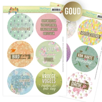 Afbeelding van Tekst Designs Amy Design Colourful Feathers