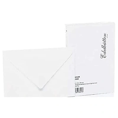 Afbeelding van Rössler Papier 2031388003 Enveloppen pakket DIN C6, zijdevoering, 20 stuks, handgeschept papier, gehamerd, wit