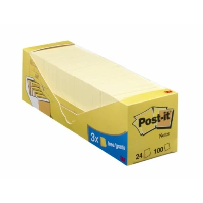 Afbeelding van Post it 654 Y24 notitieboek Notes Promotion 76 x mm, geel, 24 blokken à 100 vel