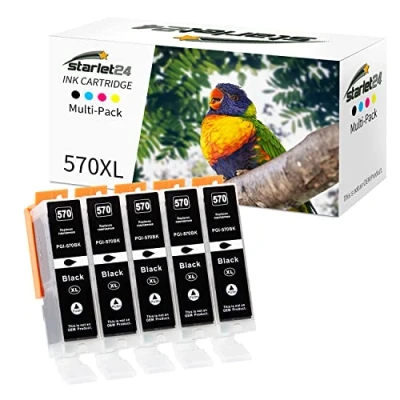 Afbeelding van Starlet Inktcartridges compatibel met Canon PGI 570 XL PGBK voor Pixma MG5700 MG5750 MG5751 MG6800 MG6850 MG7750 TS5000 TS5050 TS5055 TS6050 TS8050 TS9050 TS99055 (5PGBK)