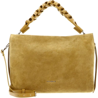 Afbeelding van COCCINELLE Leren Schoudertas Boheme Handbag Suede Citronella / Citr Mosterdgeel