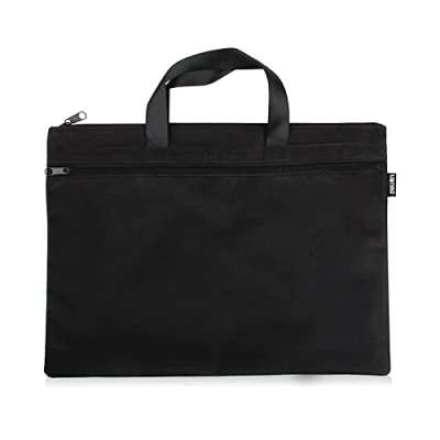 Afbeelding van Office Document Bag, Men Cifter File Case Portable A4 Bestand Zipper Tas Zwart 1 stuk (zwart)