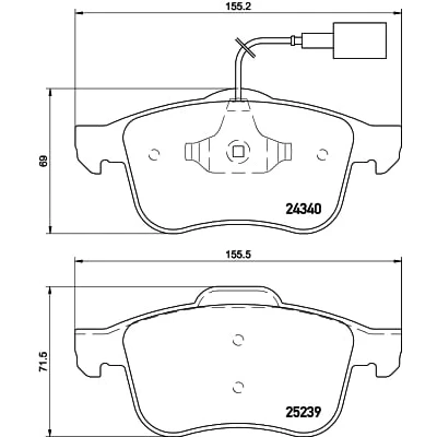 Afbeelding van HELLA 8DB 355 015 531 Remblokkenset Met slijtage waarschuwingscontact ALFA ROMEO: Giulietta Hatchback, Van