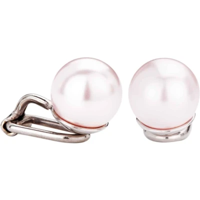 Afbeelding van Traveller Clip Oorbellen Oorclips Dames Zilverkleurig Parels 10 mm Roze 702110