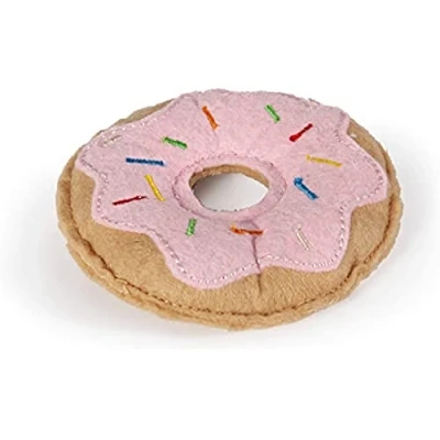 Afbeelding van Cat toy textile pink, donut 7,5 cm