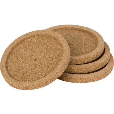 Afbeelding van Cosy &amp; Trendy Glazenonderzetters 4 stuks bruin kurk 10 cm