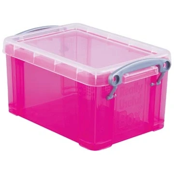 Afbeelding van Really Useful Box 07 liter transparant helroze 4 stuks