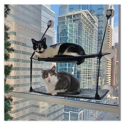 Afbeelding van K&amp;H 779092 EZ Easy Window Mount Kitty Sill, aan het raam te bevestigen kattenbed met twee niveaus
