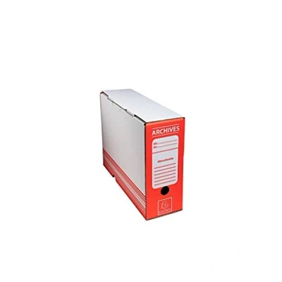 Afbeelding van Exacompta ref. 261009H Pak met 50 kartonnen ordners Rugzijde 80 mm Formaat A4 25 x 35 cm Kleur rood Plat geleverd