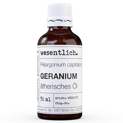 Afbeelding van Geraniumolie (roosgeranium) pure etherische olie van wesentlich. 100% natuurlijk uit het glazen flesje (50ml)