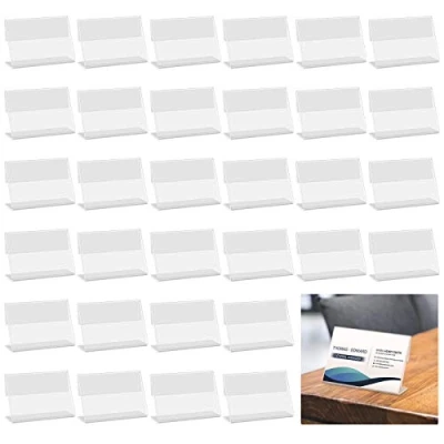 Afbeelding van 40 stuks mini acryl bord displayhouder, prijsnaam kaartlabel label winkelstandaard, prijskaarthouder gebruikt in supermarkt hotel (6 x 4,3 2 cm)