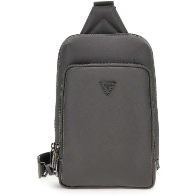 Afbeelding van Guess Milano Schoudertas, Heren, Maat: One Size, Asphalt