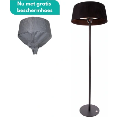 Afbeelding van Sunred COMBIDEAL Heater &amp; Hoes Artix Bright lijn Zwart Staand model Terrasverwarmer