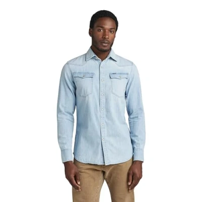 Afbeelding van G Star 3301 SLIM Overhemd, Heren, Maat: XXS, Light aged