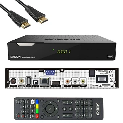 Afbeelding van Edision PICCOLLO S2+T2/C Combo Receiver H.265/HEVC (DVB S2, DVB T2, C,) CI Full HD USB zwart incl. HDMI kabel