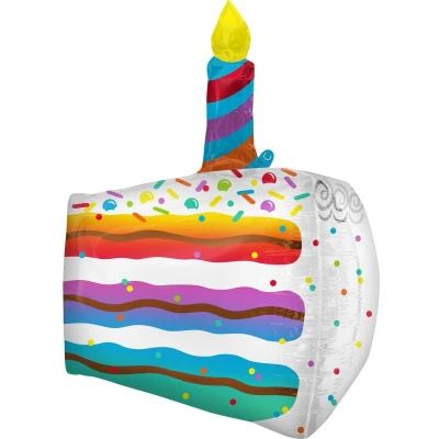Afbeelding van Amscan Folieballon Ultrashape Cake Slice 43 Cm Wit
