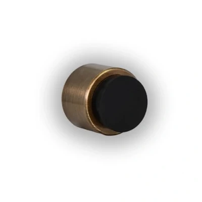 Afbeelding van EVI Herrajes Deurstopper, zelfklevend, 28 x mm, zwart rubber, roestvrij staal, antiek leer, hoge hechting, 100% functioneel, model I 198/28 TPM CU