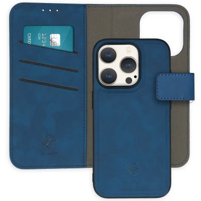 Afbeelding van Apple iPhone 15 Pro Hoesje Kunstleder iMoshion Bookcase/2 in 1 Case Blauw Telefoonhoesje