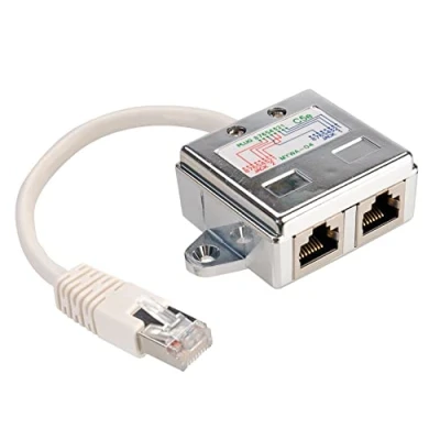 Afbeelding van STP CAT5 RJ45 combiner/splitter (versie 2) 0,15 meter