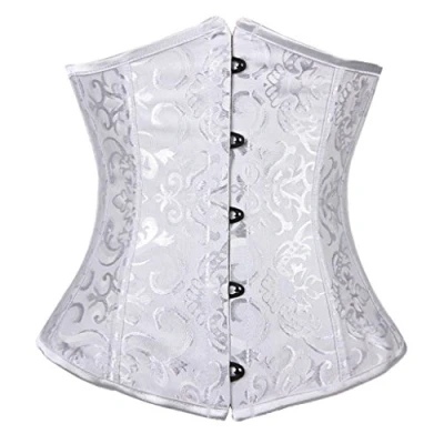 Afbeelding van Everbellus Korset voor dames, 24 stalen staven, afslankcorset, riem, onderborst cincher, zonder baleinen, taillelijfje, wit, XL