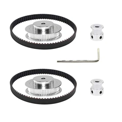 Afbeelding van Befenybay 2 Kit 2GT Synchrone Wiel 20 &amp; 60 Tanden 5mm Boring Aluminium Timing Katrol met stks Lengte 200mm Breedte 6mm Riem (20 60T 5B 6)