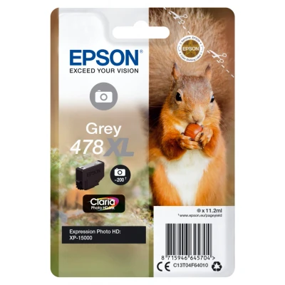 Afbeelding van Epson 478XL (C13T04F64010) Inktcartridge Grijs Hoge capaciteit