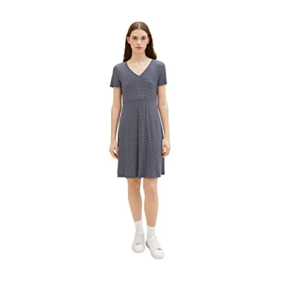 Afbeelding van TOM Tailor Jerseyjurk, Dames, Maat: 38, Navy geometrical design