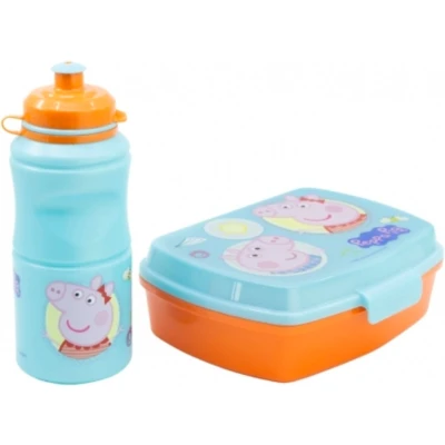 Afbeelding van Peppa Pig drinkbeker + brooddoos / broodtrommel