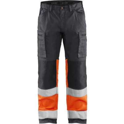 Afbeelding van Blaklader Werkbroek met stretch High Vis 1551 1811 Medium Grijs/ Oranje