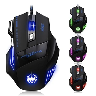 Afbeelding van Zelotes Gaming Muis,7200 DPI Bedraad Muis,7 Toetsen Computer Muis,USB Ergonomische Muis,Gamingmuis Mouse voor PC,Mac