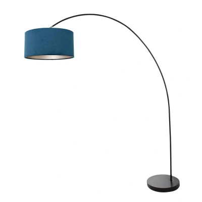 Afbeelding van Steinhauer Booglamp Solva zwart met blauwe kap 3900ZW