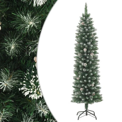 Afbeelding van Kunstkerstboom smal met standaard 150 cm PVC