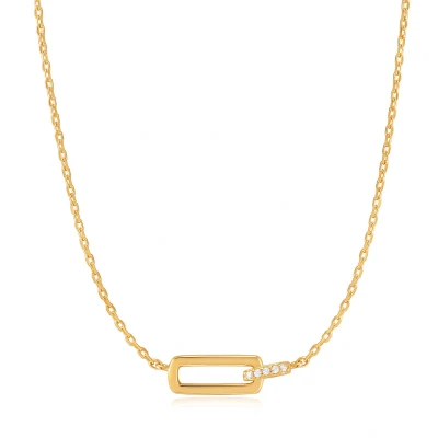 Afbeelding van Ania Haie dames Glam Interlock ketting verguld in de kleur Goud