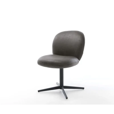 Afbeelding van DELIFE Draaistoel Nube Flex microvelours antraciet vintage kruispoot zwart 360 draaibaar pocketveer kern