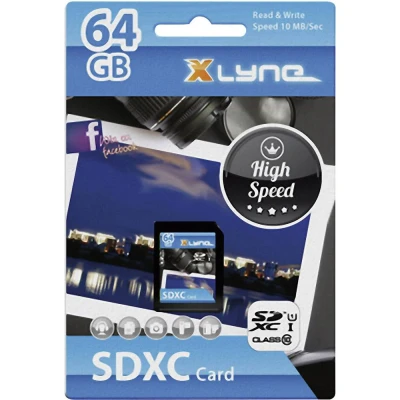Afbeelding van XLYNE SDXC geheugenkaart │64 GB│Class 10│SD kaart, Flash Memory│Ideaal voor foto&#039;s/video&#039;s/audio/smartphones