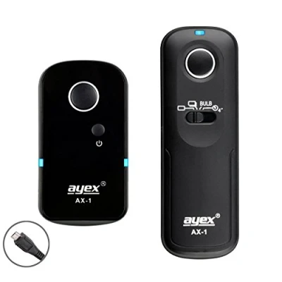 Afbeelding van ayex Draadloze afstandsbediening AX 1 compatibel met Fujifilm (RR90/E2) bijv. X T10 M1 A3 A10 GFX 50S vele functies serieactivering en gloeilamp