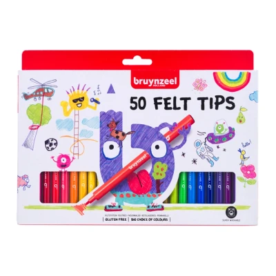 Afbeelding van Viltstift Bruynzeel set á 50 kleuren