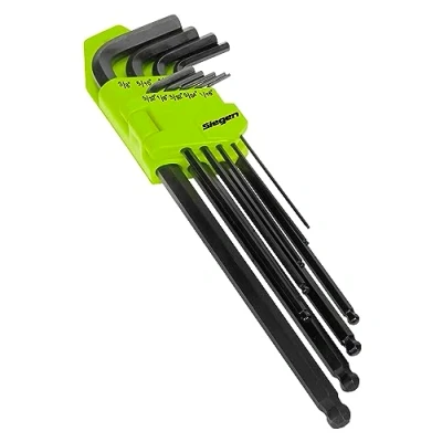 Afbeelding van Sealey S01099 Extra lange Imperial Ball End Hex Key Set, 9 stuks, zilver