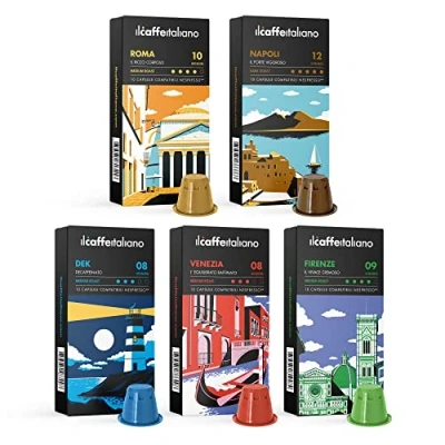 Afbeelding van Nespresso Compatibele capsules 120 Il Caffè Italiano Kit Tasting Ronde van Italië met diverse intensiteiten