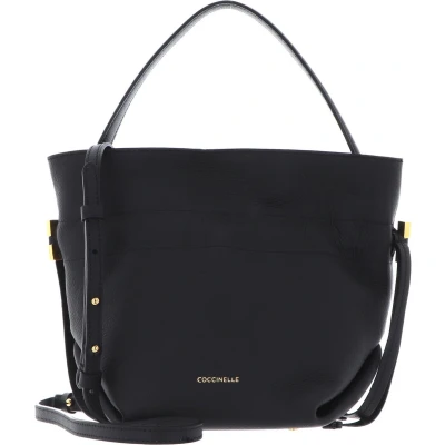 Afbeelding van COCCINELLE Leren Handtas Schoudertas Romance Handbag Noir / Zwart
