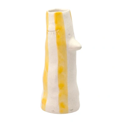Afbeelding van Vaas Villa Collection Beak &amp; Eyelashes Styles Yellow 26 cm