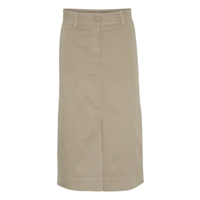 Afbeelding van Part Two Fannies Jeansrok, Dames, Maat: 34, Desert taupe
