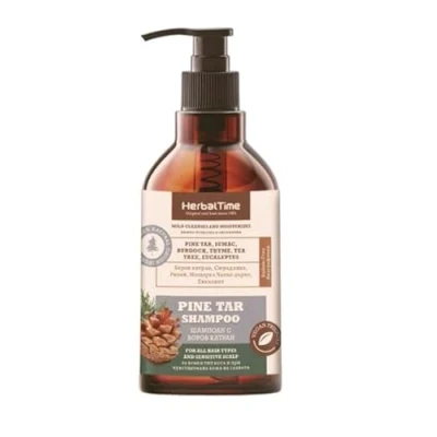 Afbeelding van Herbal Time Dennenhars Shampoo Intens Verlichtend bij Eczeem/Psoriasis/Roos/Jeuk/Gevoelige Hoofdhuid 240ML