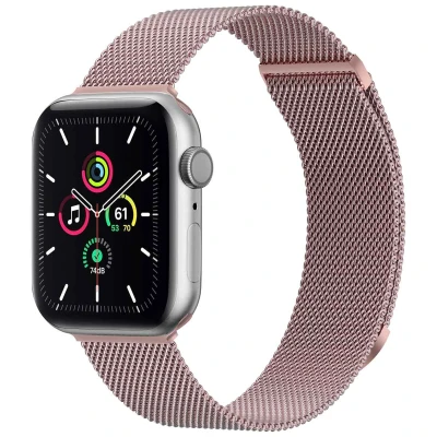 Afbeelding van Apple Watch bandje Milanees Roze Geschikt voor Series 1/2/3/4/5/6/7/8/9/10/SE 38/40/41 mm / 10