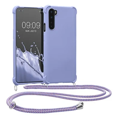Afbeelding van kwmobile telefoonhoesjegeschikt voor OnePlus Nord Hoesje van siliconen met telefoonkoord In lavendel