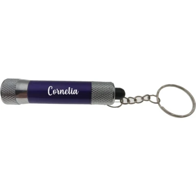 Afbeelding van Zaklamp Sleutelhanger Met Naam Paars Cornelia