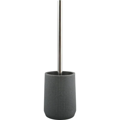 Afbeelding van MSV Toilet/wc borstel houder kunststeen/metaal donkergrijs 35 cm Toiletborstels