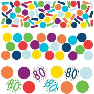 Afbeelding van Amscan Confetti 80 Birthday 34 Gram Papier