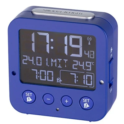 Afbeelding van TFA Dostmann 60.2531.06 Bingo Radiogestuurde wekker met temperatuur, blauw